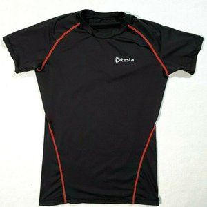 Tesla Fitted Moisture Wicking Black Red T-Shirt - Men's Size Large